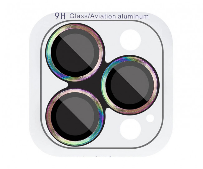 Защитное стекло Monblan для камеры iPhone 16 Pro/16 Pro Max Metal Ring Series (Rainbow)